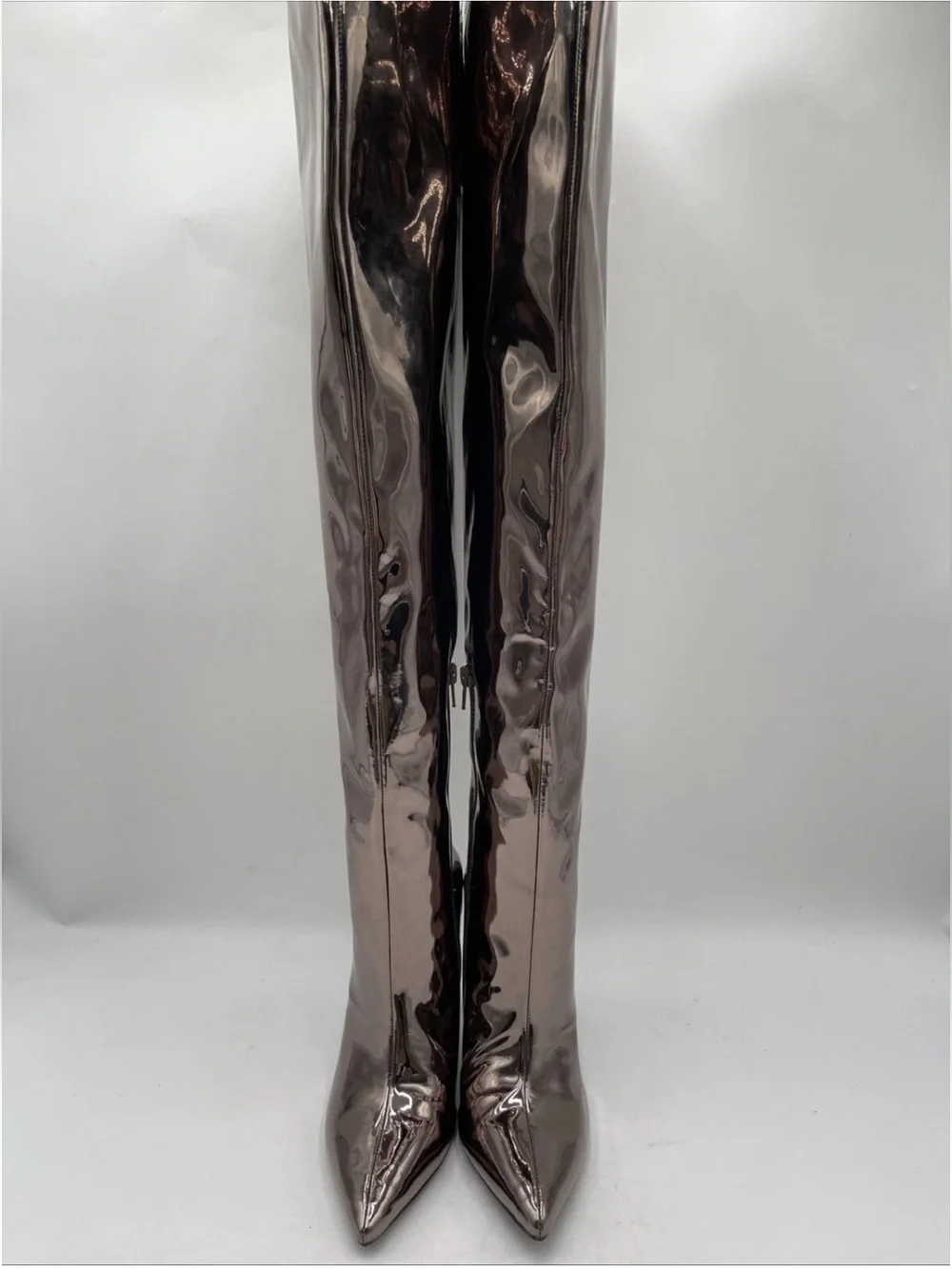 INC Women’s Sedona Pewter TPU Over-the-Knee Stiletto Boots Sz 5.5 NWOB